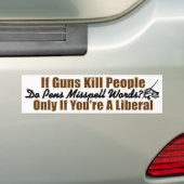 Als Pistolen mensen doden.. Bumpersticker (Op auto)