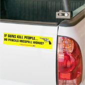 Als pistolen mensen doden, zijn potloden misspelen bumpersticker (Op Truck)