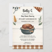 Als Plaid Babyq Fun Food Steak Beef BBQ Baby showe Kaart (Voorkant)