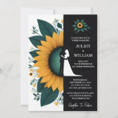Als Planten rustieke tuin groen zonnebloem bruilof Kaart (Voorkant)