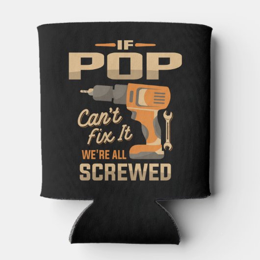 Als Pop kan repareren het grappige klusjesman opa Blikjeskoeler (Achterkant)