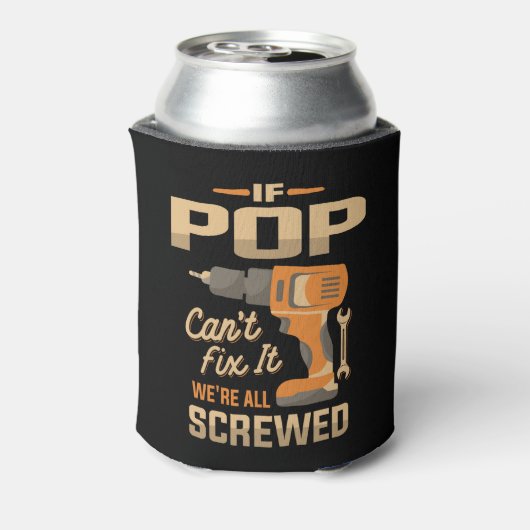 Als Pop kan repareren het grappige klusjesman opa Blikjeskoeler (Blikje Achterkant)
