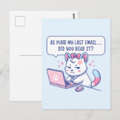 Als Purr Mijn Laatste E-mail - Grappige Kat Kantoo Briefkaart (Voorkant / Achterkant)