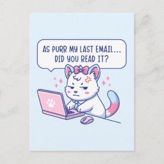 Als Purr Mijn Laatste E-mail - Grappige Kat Kantoo Briefkaart