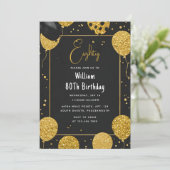 Als Retro Fun Adult Humor Happy Chic 80th Birthday Kaart (Staand voorkant)