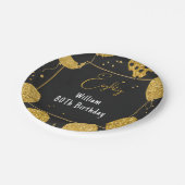 Als Retro Fun Adult Humor Happy Chic 80th Birthday Papieren Bordje (Gekanteld)