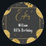 Als Retro Fun Adult Humor Happy Chic 80th Birthday Ronde Sticker<br><div class="desc">Stap terug in de tijd en vier 80 fantastische jaren! De Retro Fun Adult Humor Happy Chic 80th Birthday Sticker is een combinatie van charme en speelse humor om creëer de perfecte aankondiging te geven voor deze mijlpaal. Maak indruk op je gasten met een ontwerp dat net zo chique en...</div>