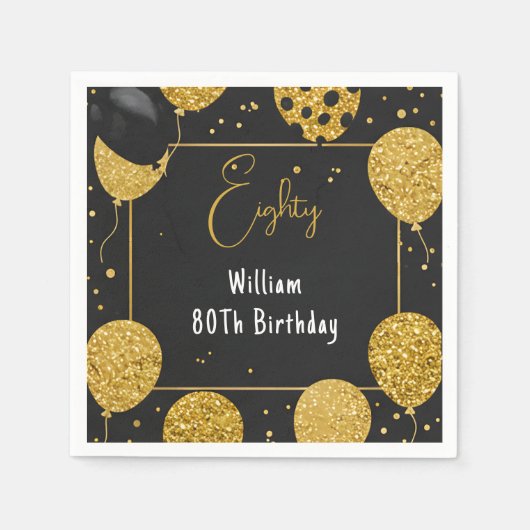 Als Retro Fun Adult Humor Happy Chic 80th Birthday Servet (Voorkant)