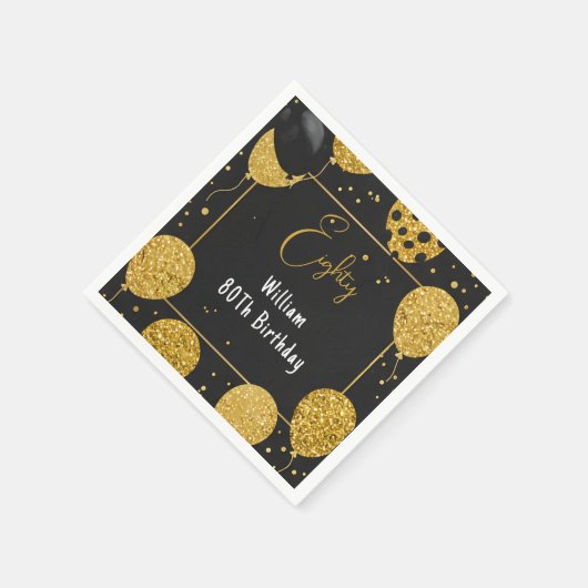 Als Retro Fun Adult Humor Happy Chic 80th Birthday Servet (Hoek)