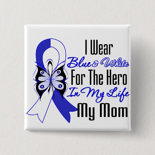 ALS Ribbon Hero in mijn leven Mijn moeder Vierkante Button 5,1 Cm (Voorkant)