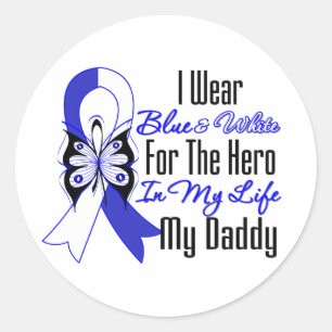 ALS Ribbon Hero in Mijn leven Mijn vader Ronde Sticker