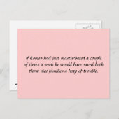 Als Romeo net... Briefkaart (Voorkant / Achterkant)