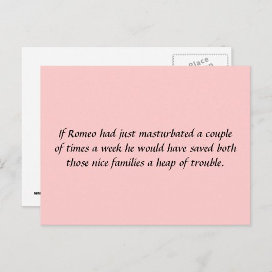 Als Romeo net... Briefkaart (Voorkant / Achterkant)