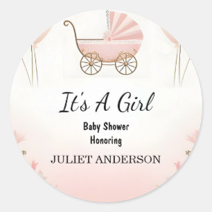 Als Roos Boho Gold Mom Chic Spring Baby Girl Showe Ronde Sticker