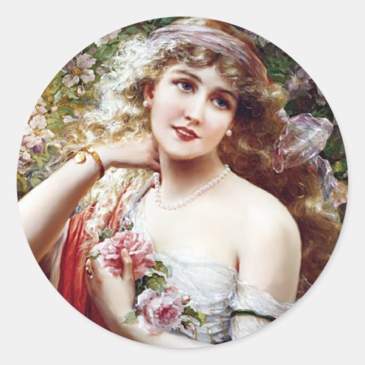 als Roos Ronde Sticker (Voorkant)