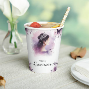 Als Royal Gold Tiara Lila licht Paarse Quinceanera Papieren Bekers