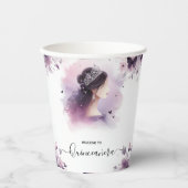 Als Royal Gold Tiara Lila licht Paarse Quinceanera Papieren Bekers (Voorkant)