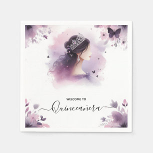 Als Royal Gold Tiara Lila licht Paarse Quinceanera Servet