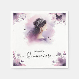 Als Royal Gold Tiara Lila licht Paarse Quinceanera Servet