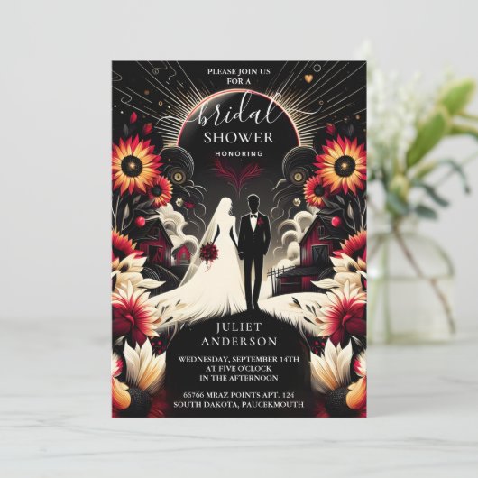 Als Ruby Claret Wit Hart Rood Zwart Vrijgezellenfe Kaart (Staand voorkant)