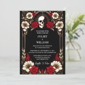 Als Ruby Dikke Claret Wit Hart Rood Zwart Bruiloft Kaart (Staand voorkant)