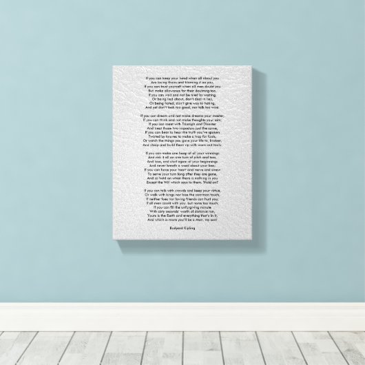 Als Rudyard Kipling klein is Canvas Afdruk (Insitu (Houten vloer))