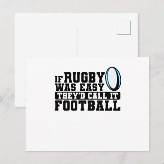 Als Rugby makkelijk was, zouden ze het Football no Briefkaart (Voorkant / Achterkant)