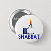 Als Shabbat Ronde Button 5,7 Cm (Voorkant /achterkant)