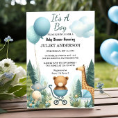 Als Soft Boho Beer Blue Cub Welkom Baby Boy Shower Kaart