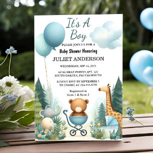 Als Soft Boho Beer Blue Cub Welkom Baby Boy Shower Kaart