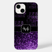 Als Sparkly en Paars wil ik Monogram Black Case-Mate iPhone Case (Achterkant)