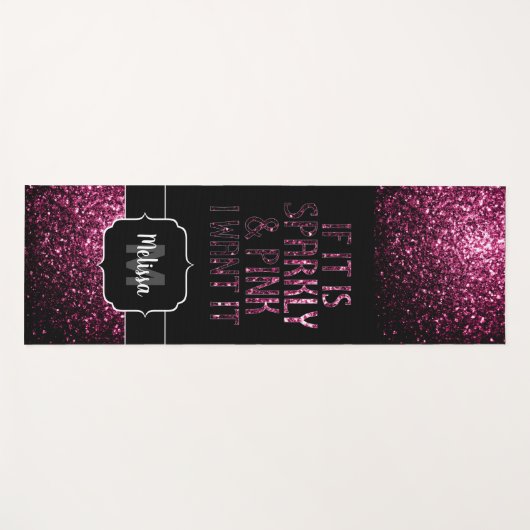 Als Sparkly en Pink ik het Monogram wil Yogamat (Voorkant (horizontaal))