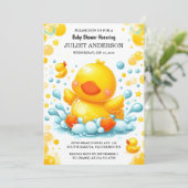 Als Speelgoed Pool Foam Bash Twin Rubber Duck Baby Kaart (Staand voorkant)
