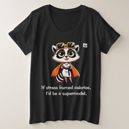 Als stress calorieën verbrandt grote maat t-shirt (Design voorkant)