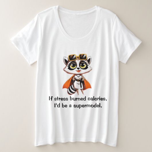 Als stress calorieën verbrandt grote maat t-shirt (Design voorkant)