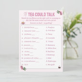 Als Tea zou kunnen praten Vrijgezellenfeest Tea Pa Advieskaart (Staand voorkant)