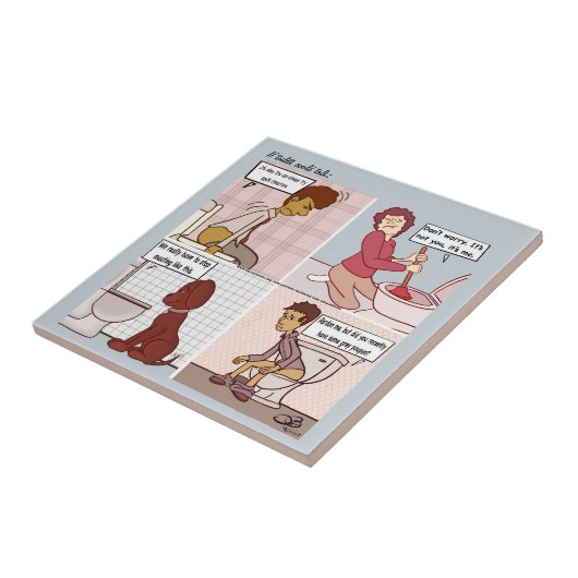 Als toiletten Bleke blauwe keramische tegel kunnen Tegeltje (Zijkant)