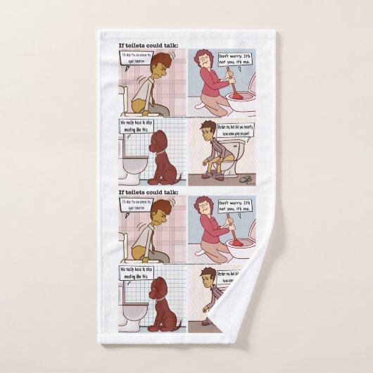 Als toiletten kunnen praten bad handdoek (Handdoek)