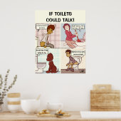 Als toiletten kunnen praten poster (Keuken)