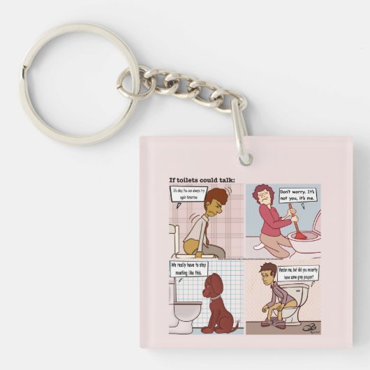 Als toiletten kunnen praten sleutelhanger (voorkant)