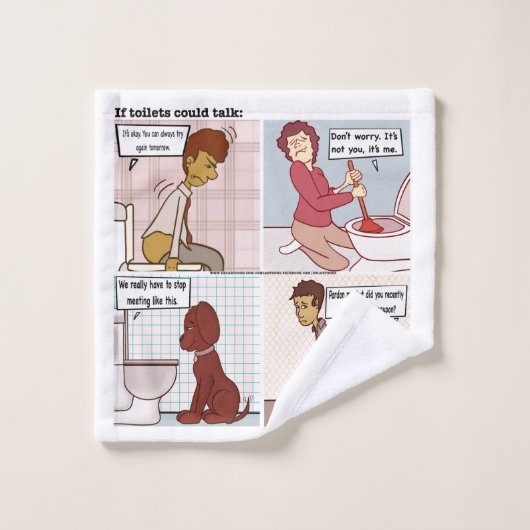 Als toiletten kunnen praten washandje (Wasdoekje)