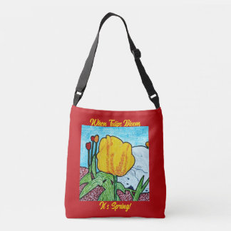 Als tulpen bloeien is het lente crossbody tas