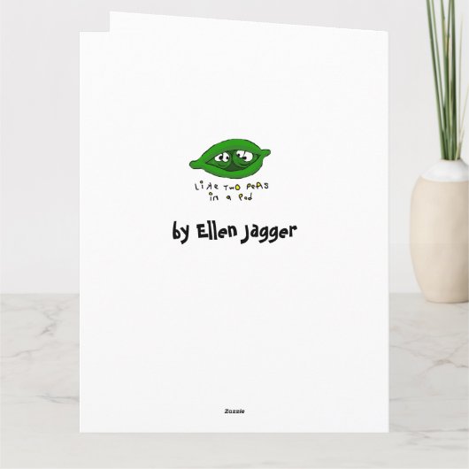 Als twee erwten in een dop wenskaart kaart (Achterkant)