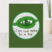 Als twee erwten in een dop wenskaart kaart (Voorkant)