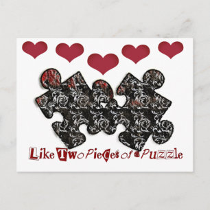 Als twee stukjes van een puzzel briefkaart