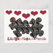 Als twee stukjes van een puzzel briefkaart (Voorkant)