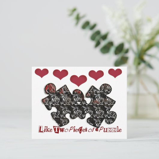 Als twee stukjes van een puzzel briefkaart (Staand voorkant)