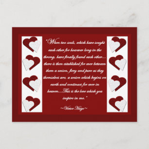 Als twee zielen... Victor Hugo Quote Briefkaart