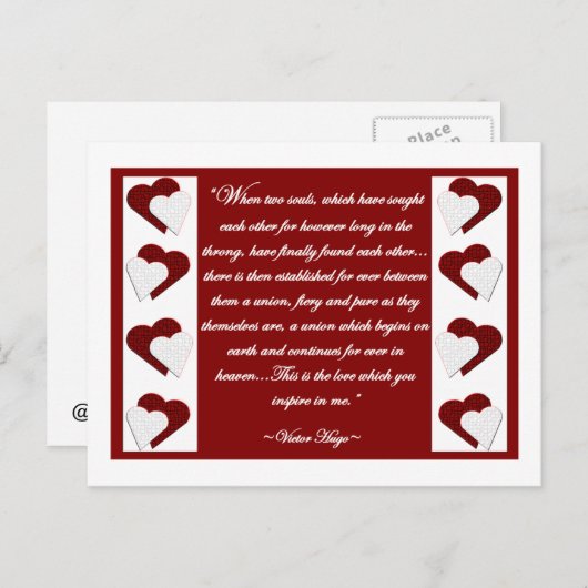 Als twee zielen... Victor Hugo Quote Briefkaart (Voorkant / Achterkant)