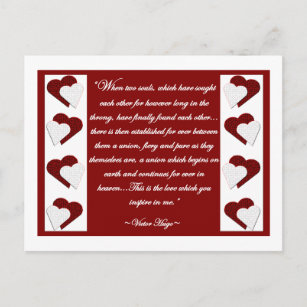 Als twee zielen... Victor Hugo Quote Briefkaart